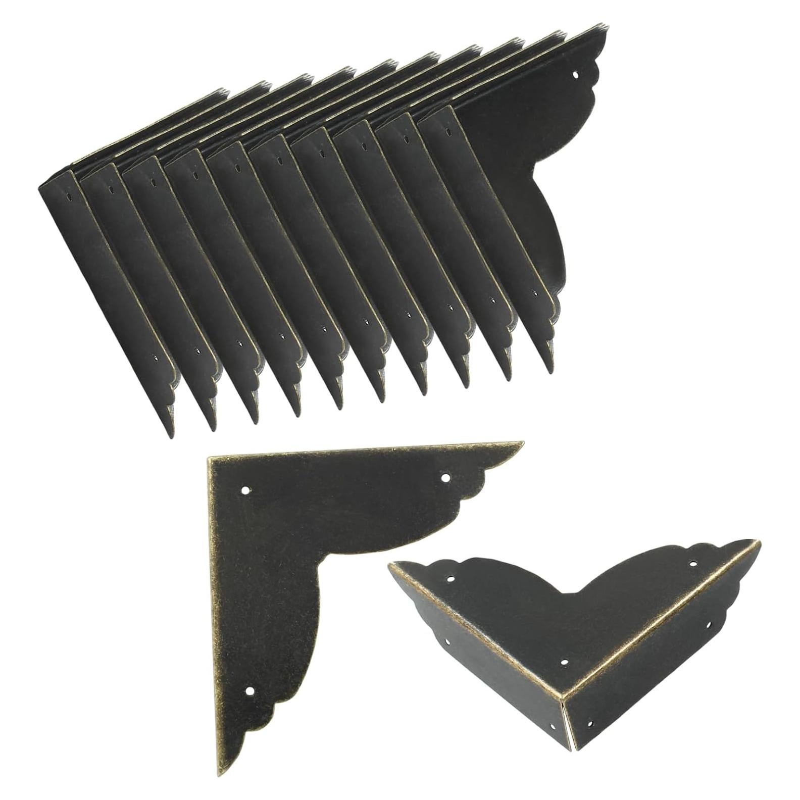 12 Protectores de Esquinas de Metal Zorveiio Negro Antiguo
