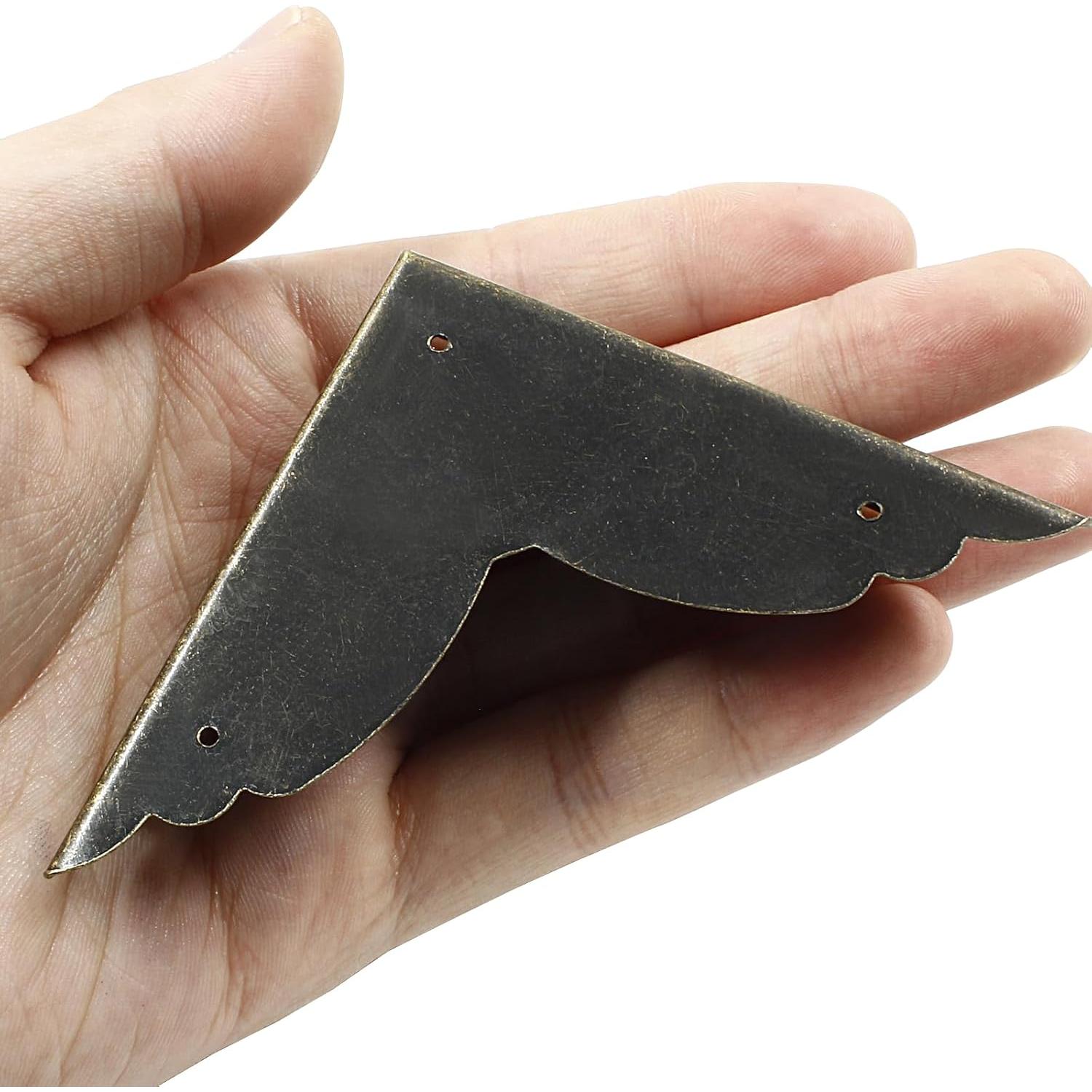 12 Protectores de Esquinas de Metal Zorveiio Negro Antiguo