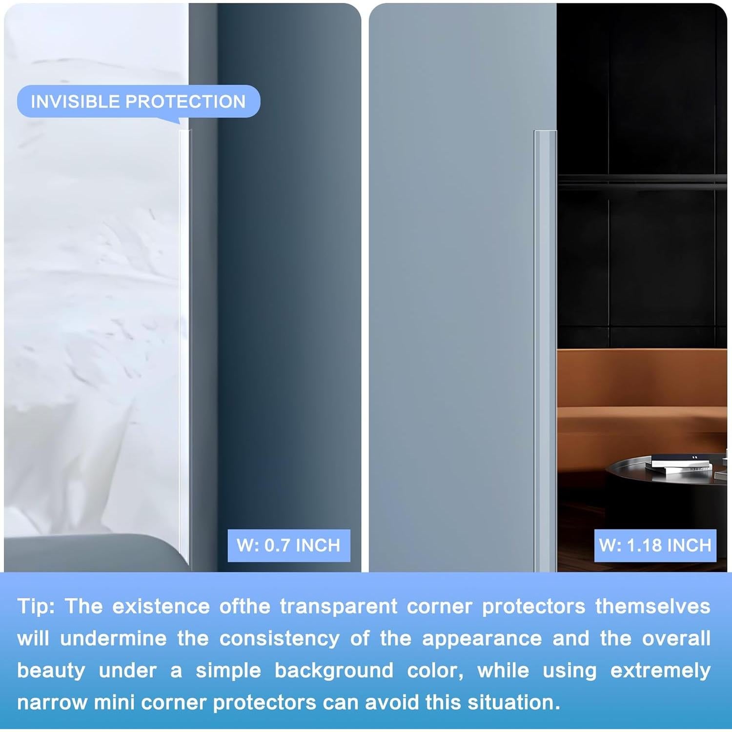 Protectores de Esquinas Transparentes Frychee - 5 Piezas 40.6 cm