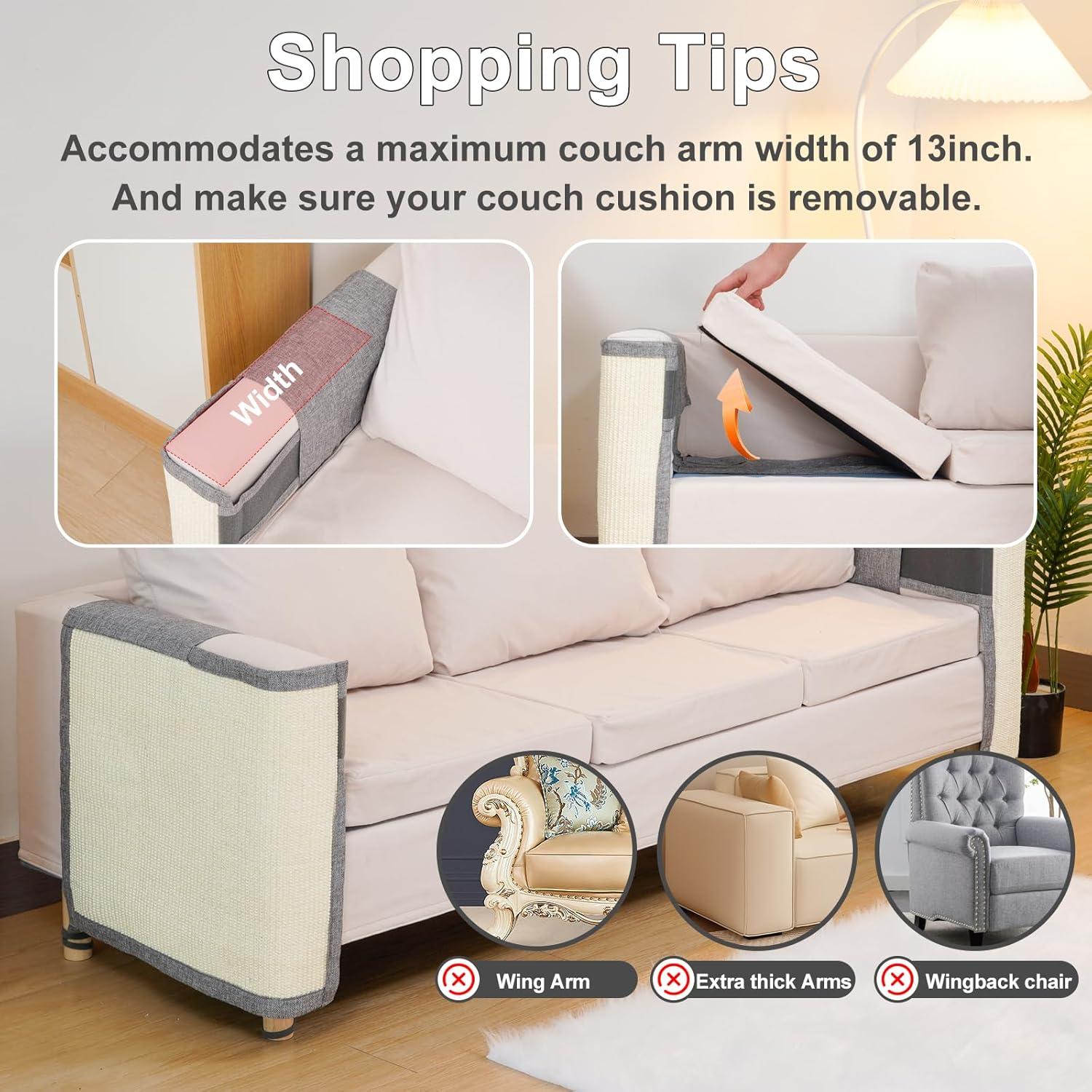 Protector de Sofá Uross de Sisal Natural 50x60 cm Anti Arañazos