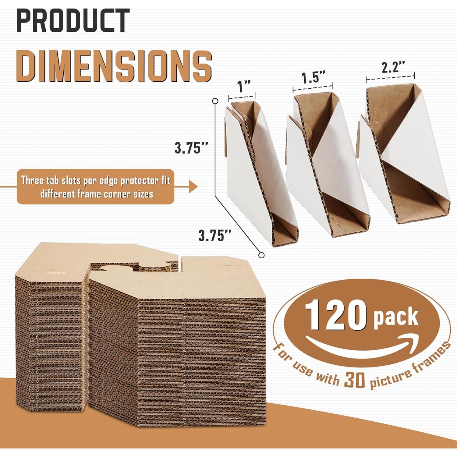 Protecciones de Esquina de Cartón Zipcase 120 Piezas Ajustables