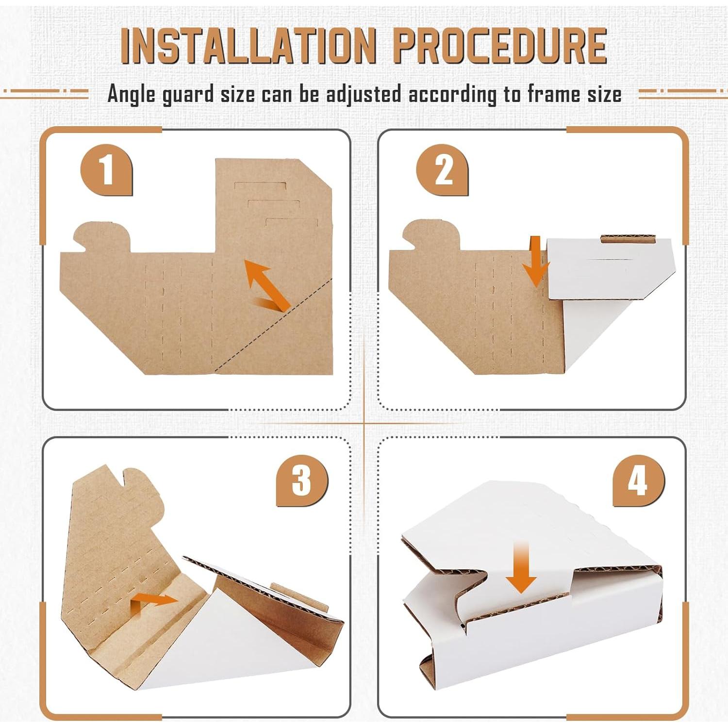 Protecciones de Esquina de Cartón Zipcase 120 Piezas Ajustables