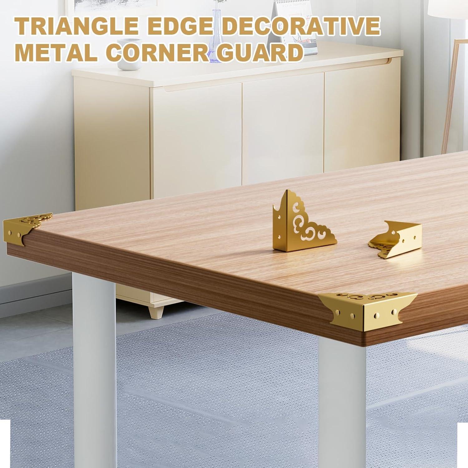 4 Protectores de Esquinas Metálicos RFORPLY Oro Vintage