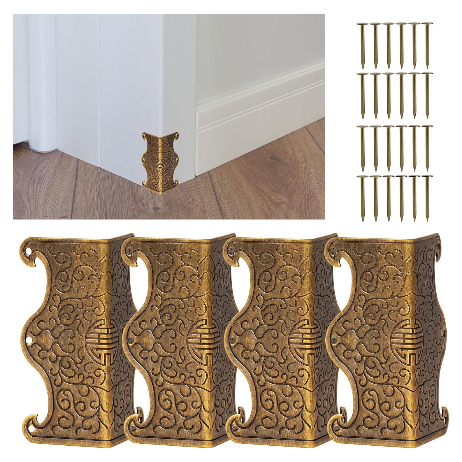 4 Protectores de Esquinas de Cobre RFORPLY Vintage Bronce