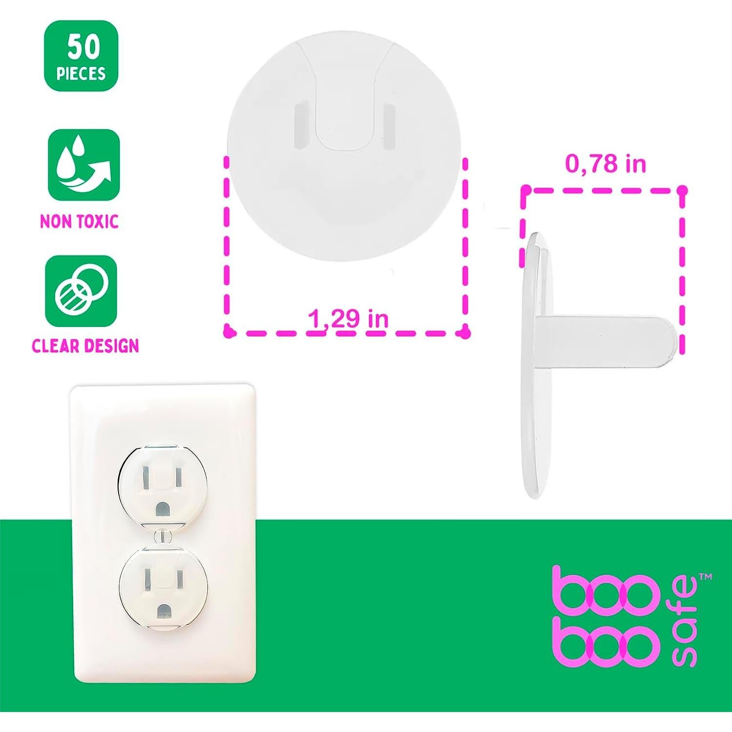 Cubiertas de Enchufe a Prueba de Bebés - 50 Unidades Transparentes