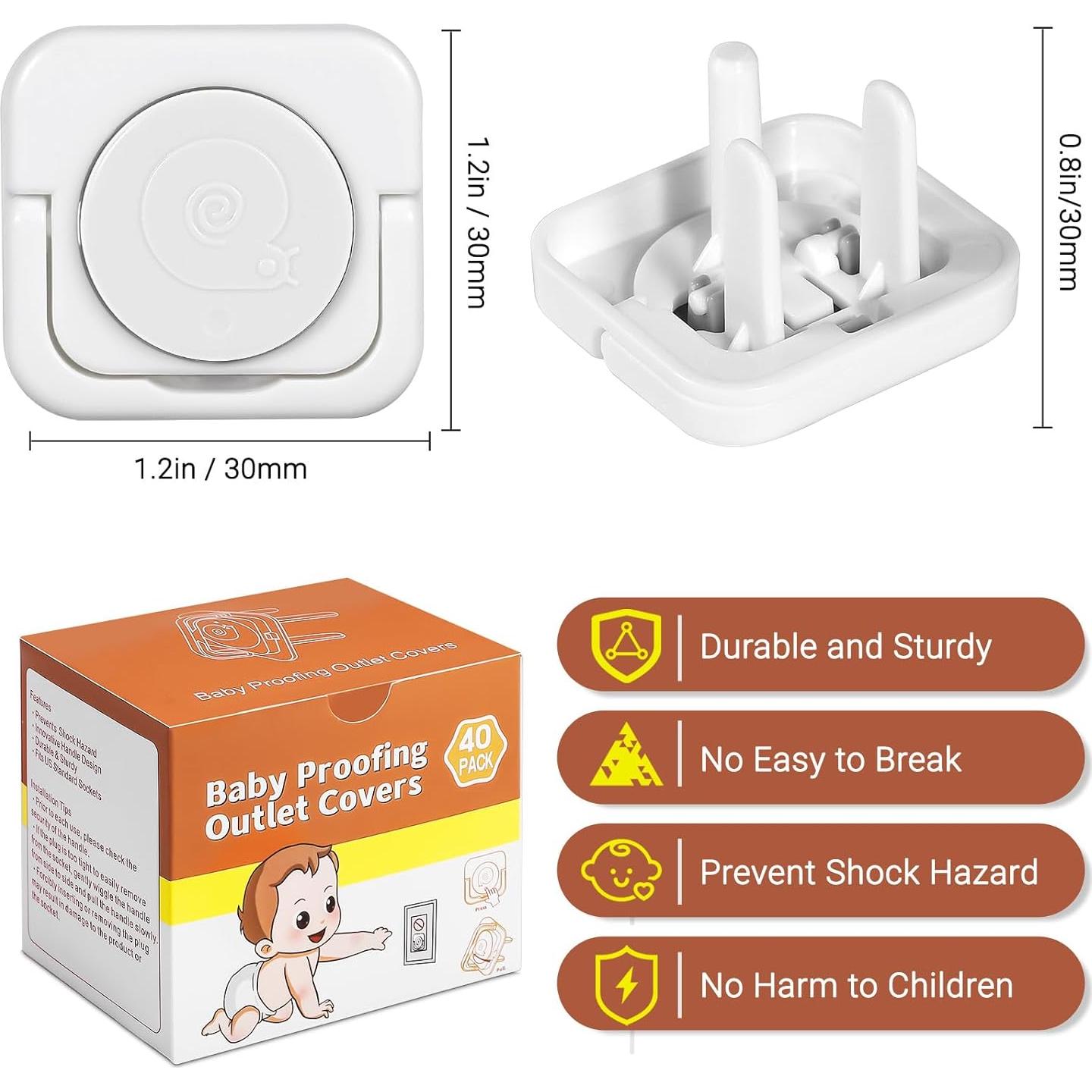 Cubiertas de Enchufe para Niños 40 Unidades Blanco Seguridad