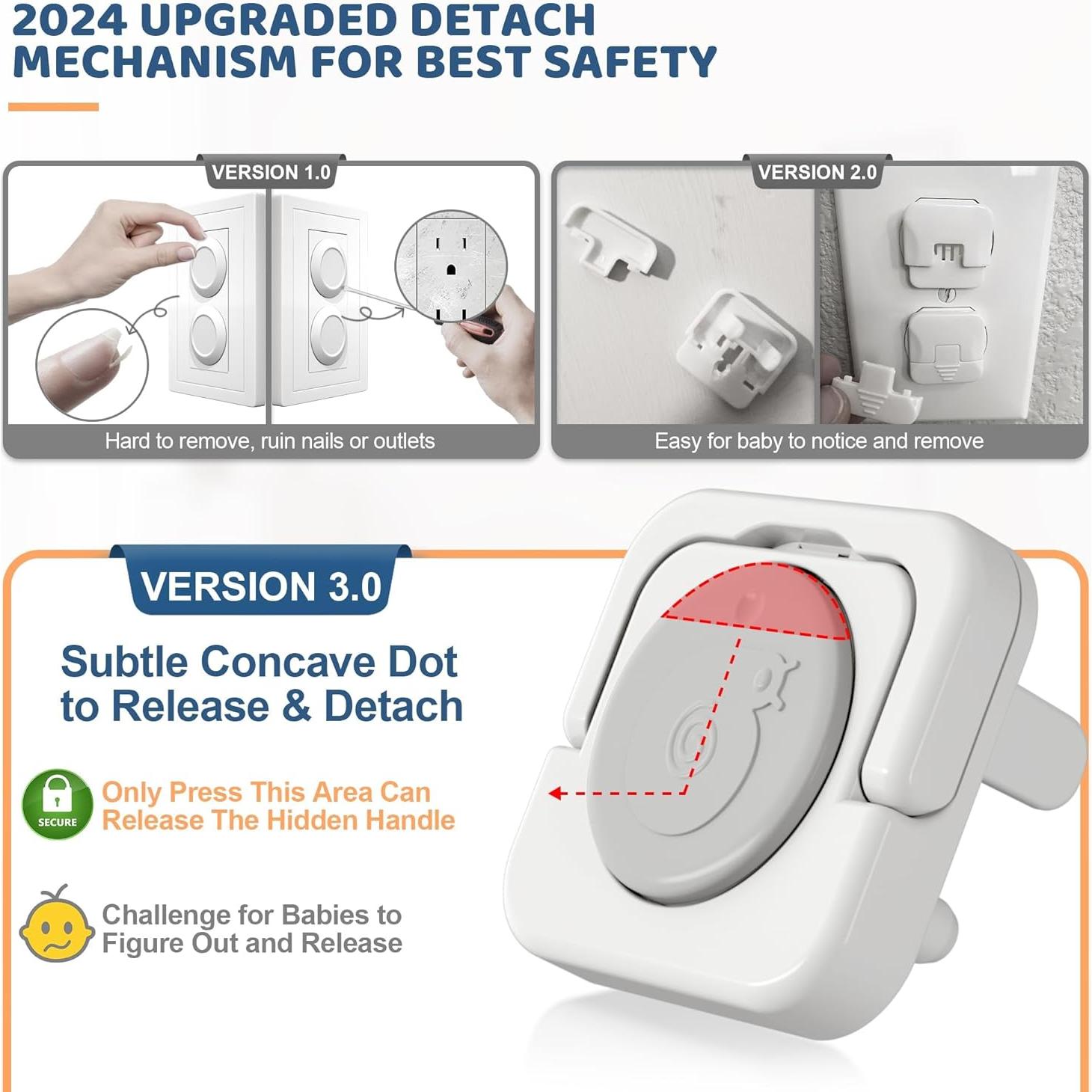 45 Cubiertas de Enchufe a Prueba de Bebés Gris - Seguridad Infantil