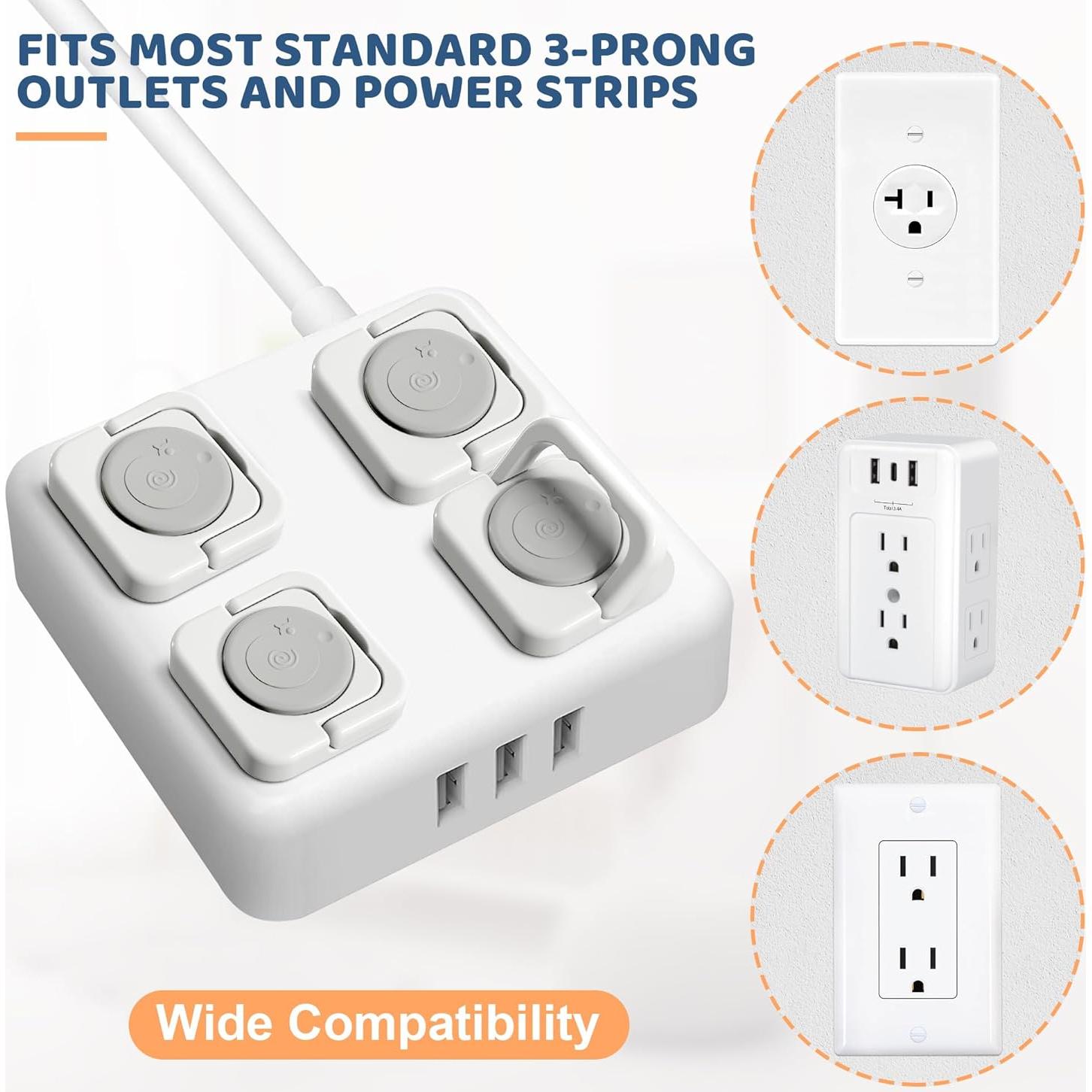 45 Cubiertas de Enchufe a Prueba de Bebés Gris - Seguridad Infantil