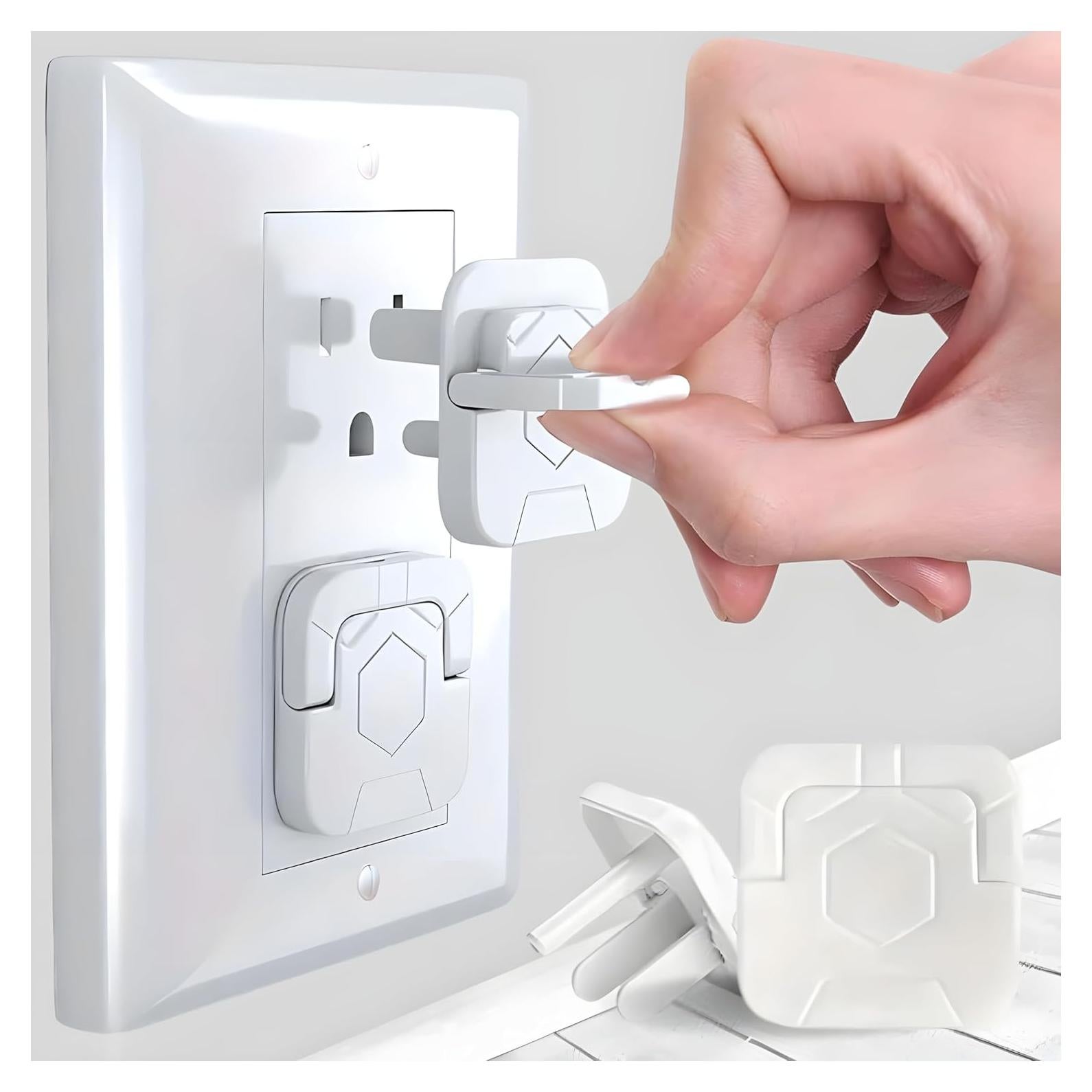 60 Cubiertas de Enchufe a Prueba de Niños ABS Blancas