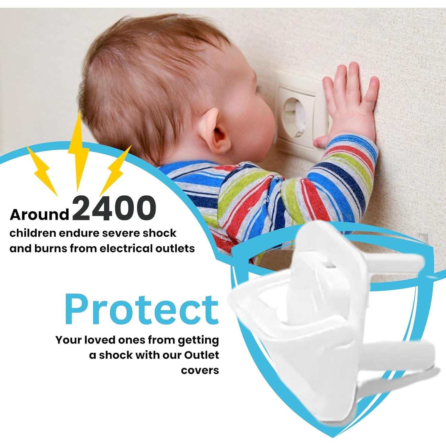 60 Cubiertas de Enchufe a Prueba de Niños ABS Blancas