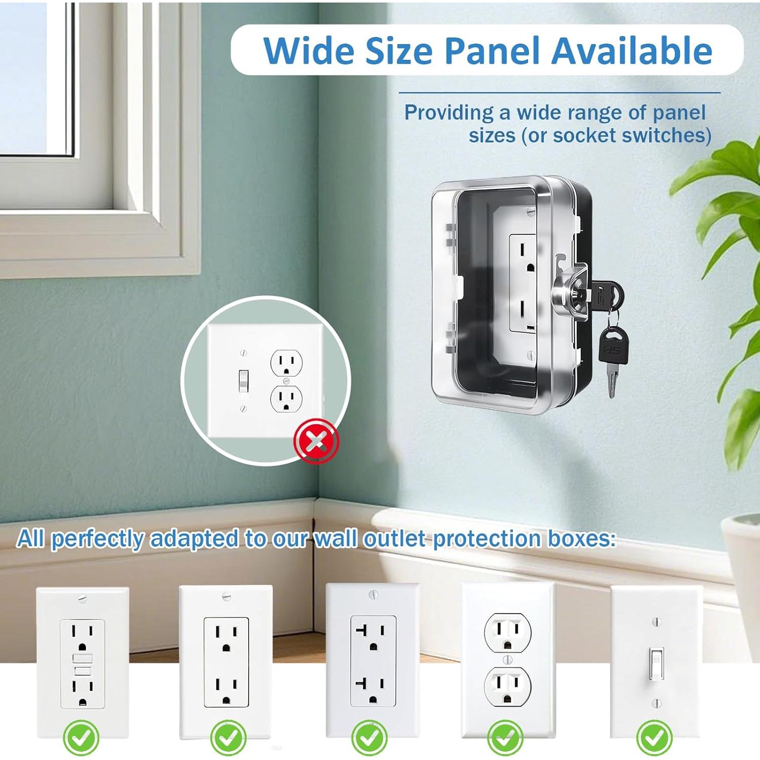 Caja de bloqueo de enchufe a prueba de niños - 1 paquete negro