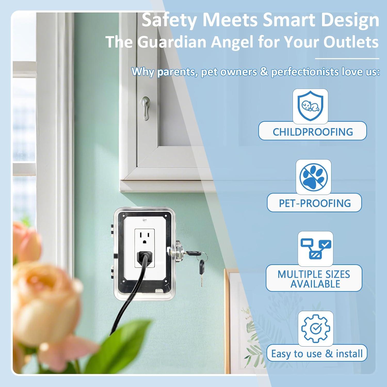 Caja de bloqueo de enchufe a prueba de niños - 1 paquete negro