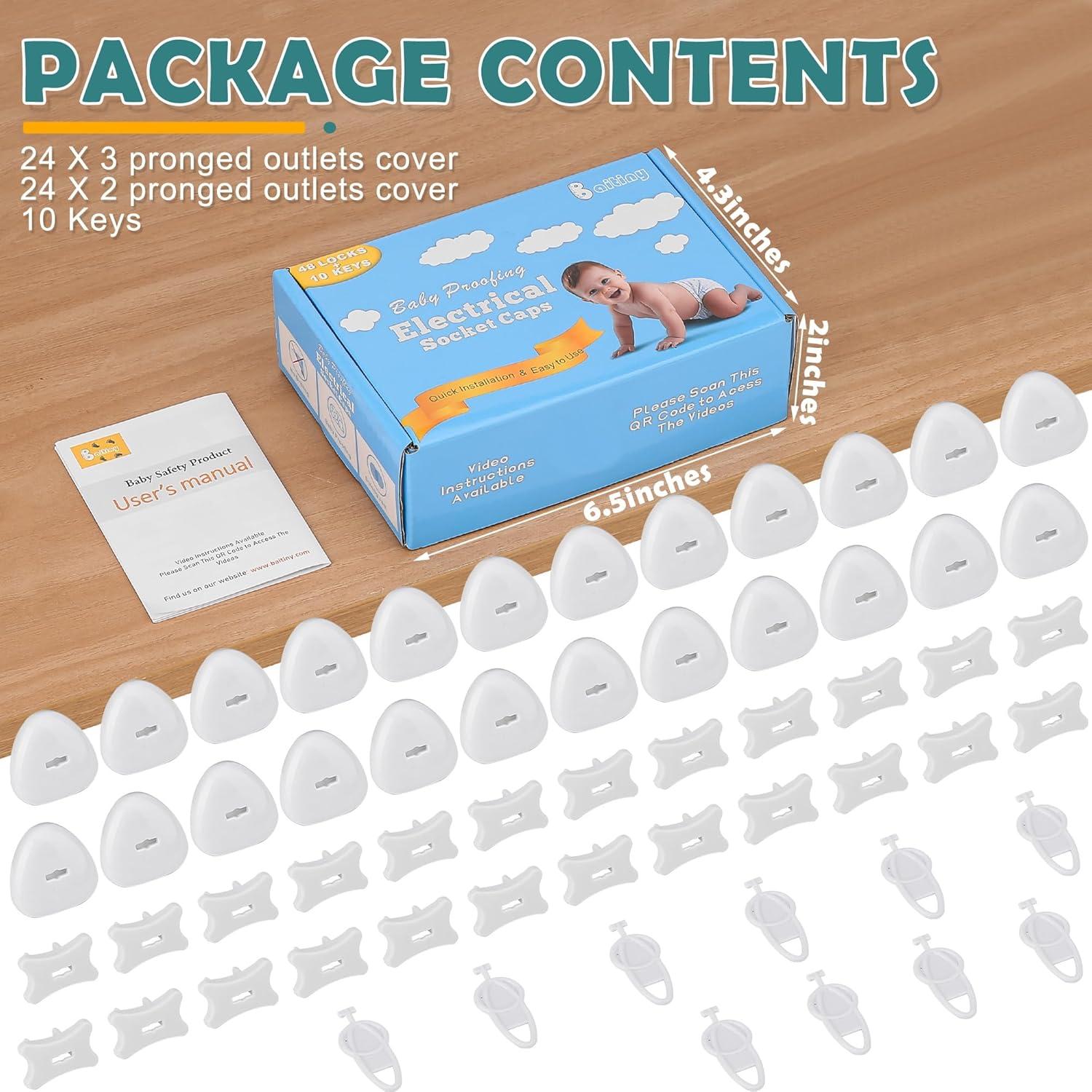 Cubiertas de Enchufe Eléctrico Baitiny 58 Piezas Seguridad Infantil