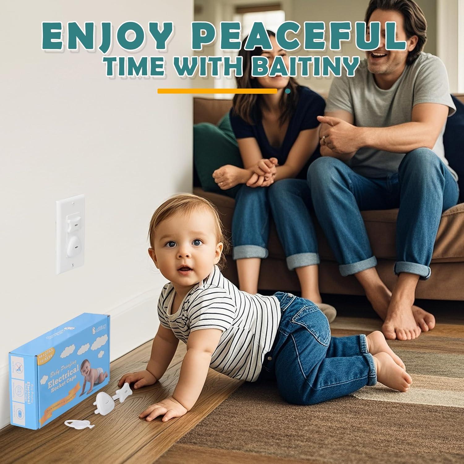Cubiertas de Enchufe Eléctrico Baitiny 58 Piezas Seguridad Infantil