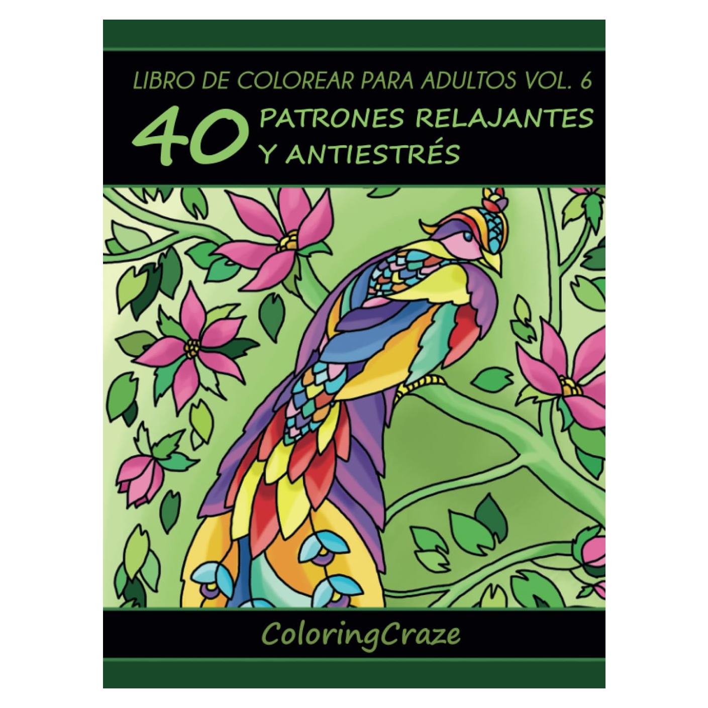 Libro de Colorear para Adultos Volumen 6: 40 Patrones Relajantes y Antiestrés (Colección de Terapia Artística Antiestrés) (Spanish Edition)