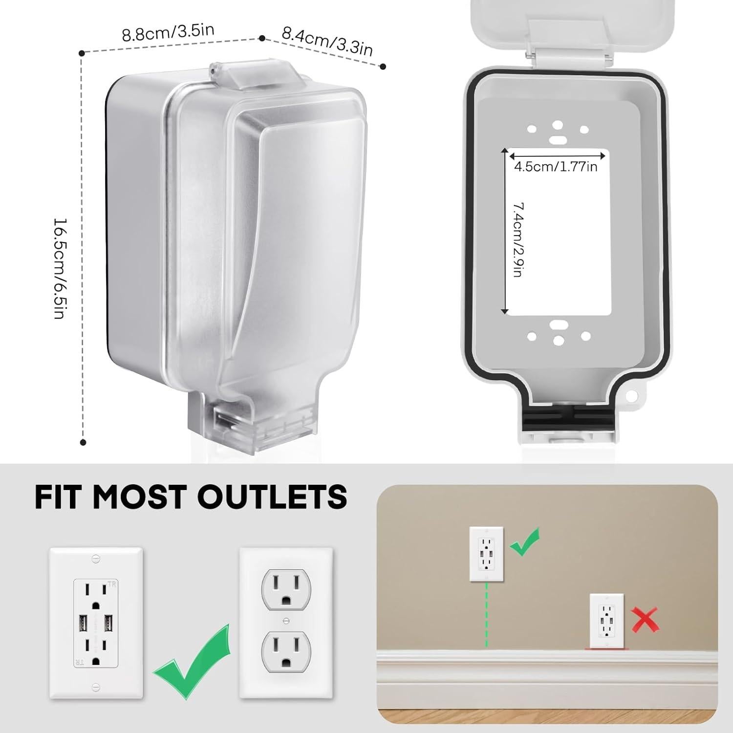 Caja de Cubierta de Enchufe FYY a Prueba de Niños 8.4x8.9cm