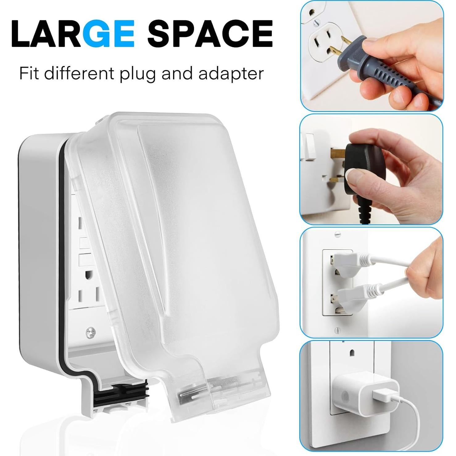 Caja de Cubierta de Enchufe FYY a Prueba de Niños 8.4x8.9cm