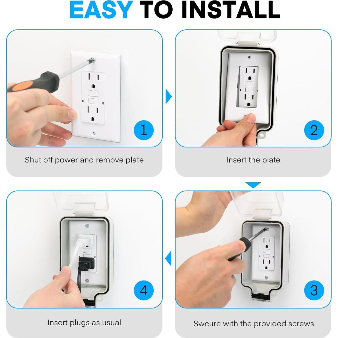 Caja de Cubierta de Enchufe FYY a Prueba de Niños 8.4x8.9cm