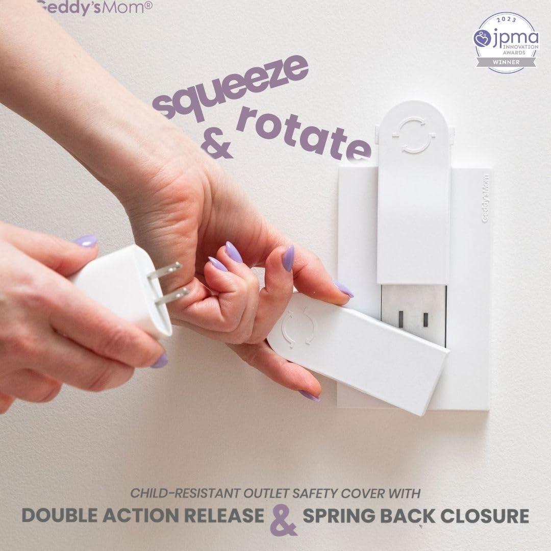 Cubierta de Enchufe Duplex Geddy's Mom Auto-Cerrada 1 Tornillo