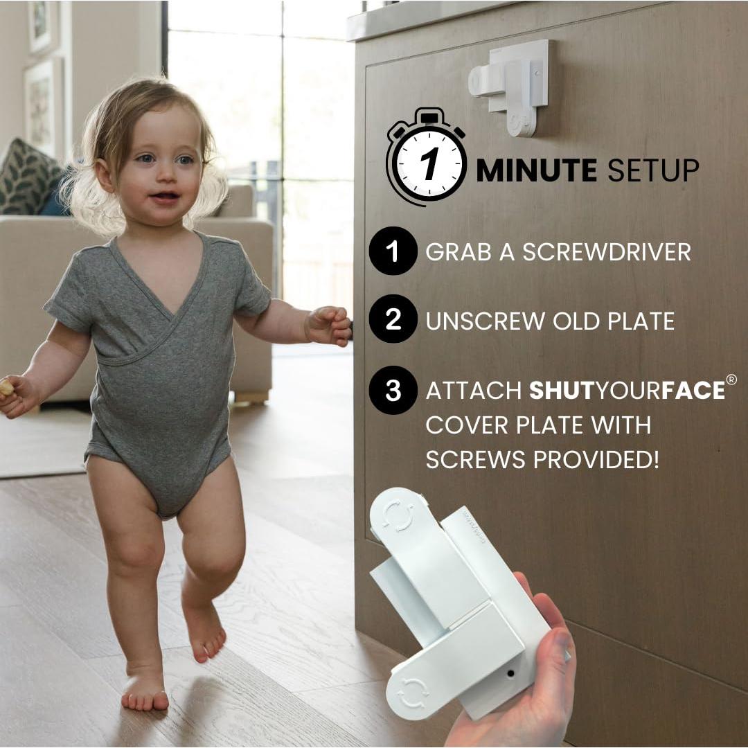 Cubierta de Enchufe Duplex Geddy's Mom Auto-Cerrada 1 Tornillo