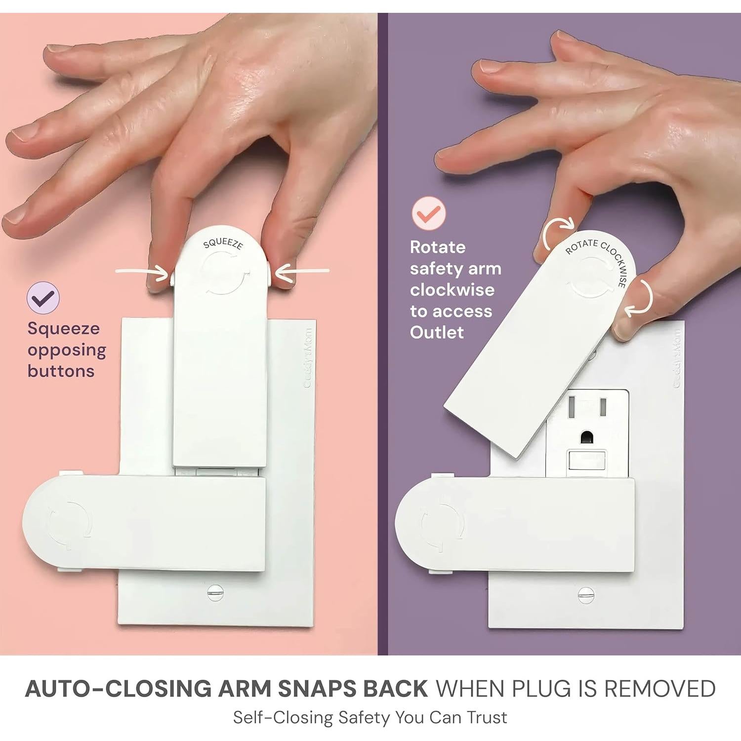 Cubierta de Enchufe Duplex Geddy's Mom Auto-Cerrada 1 Tornillo