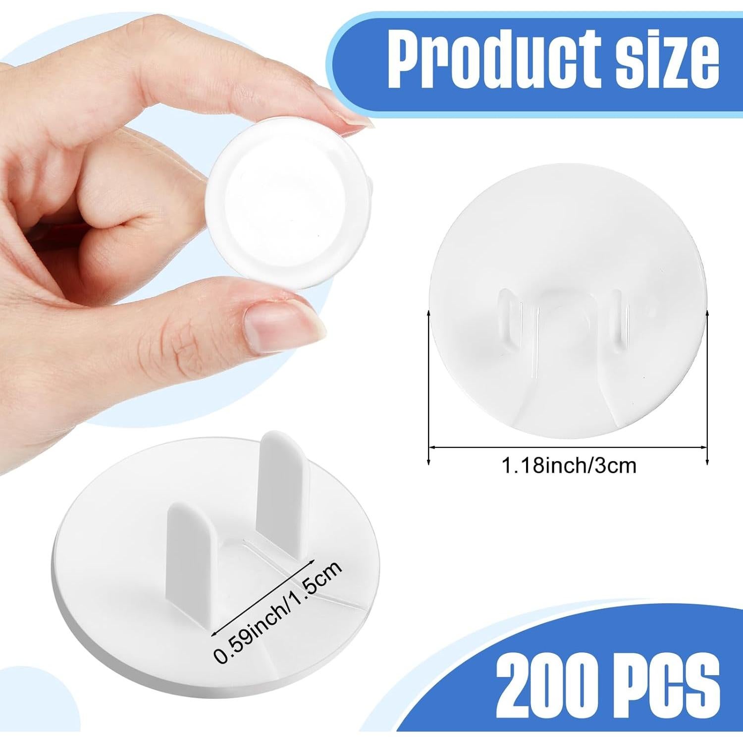 Cubiertas de Enchufes a Prueba de Niños Thyle 200 Pcs Blancas