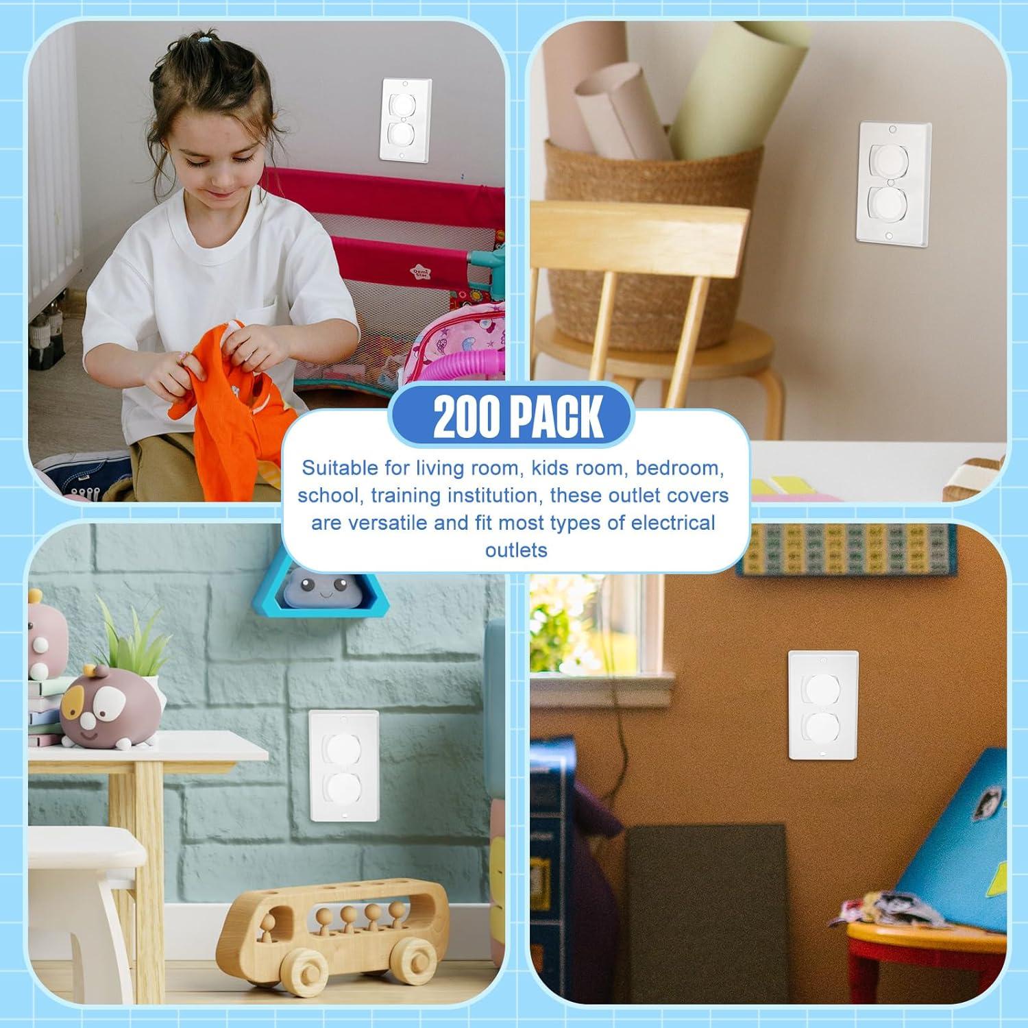 Cubiertas de Enchufes a Prueba de Niños Thyle 200 Pcs Blancas