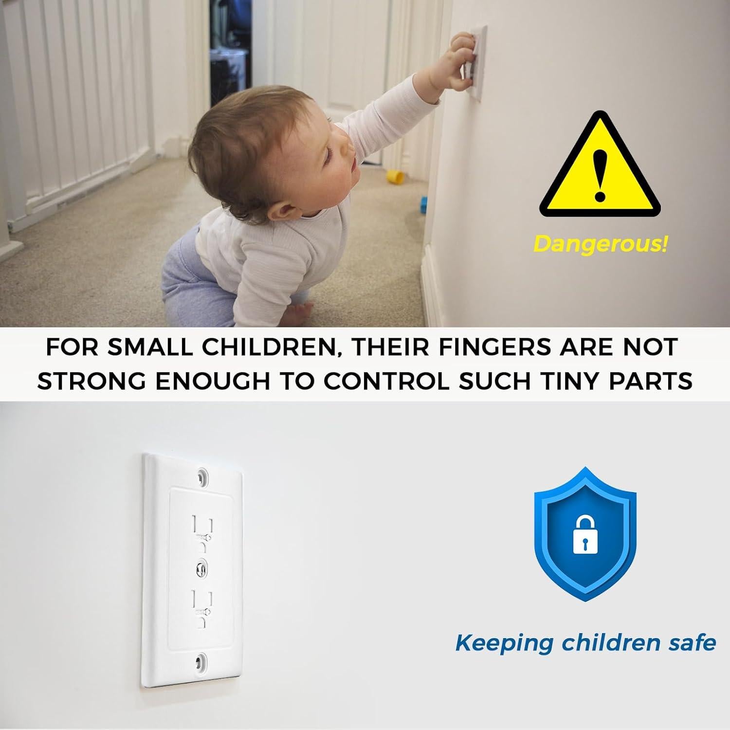 Cubiertas de Enchufe AQDEY para Bebés 2 Piezas Seguridad