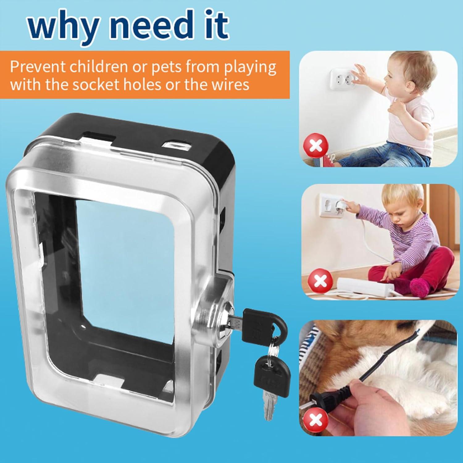 Caja de Bloqueo de Enchufe de Seguridad para Bebés - 2 Paquetes