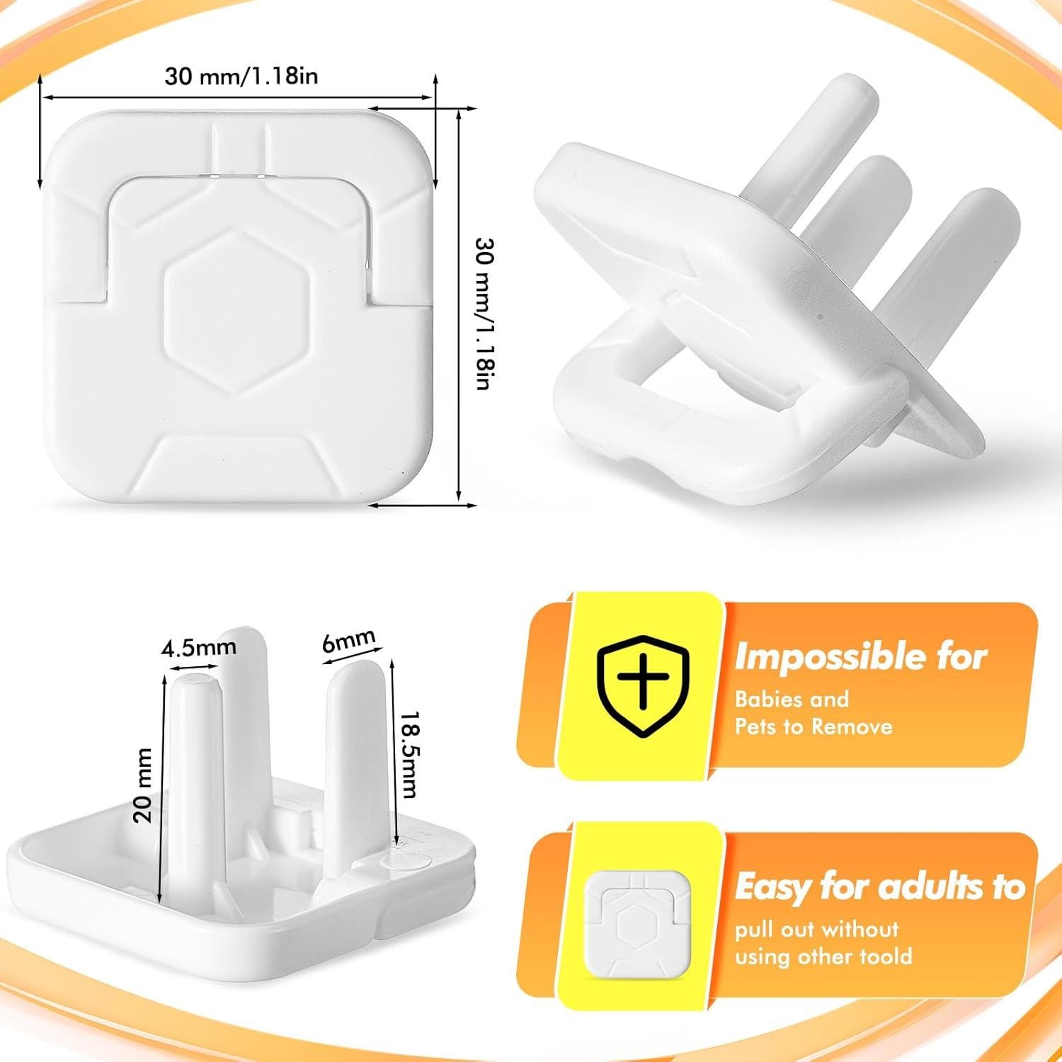 Cubiertas de Enchufes a Prueba de Niños Thyle - 100 Pcs