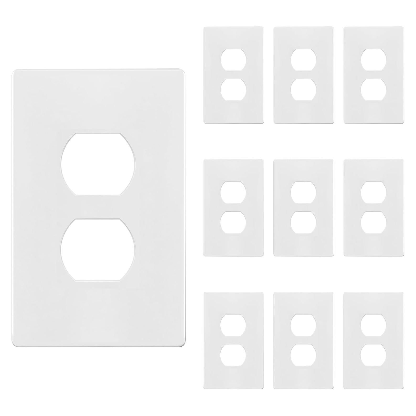 Placa de Pared Dúplex TG Mediana Sin Tornillos 12.39x7.91cm Blanco (Paquete de 10)