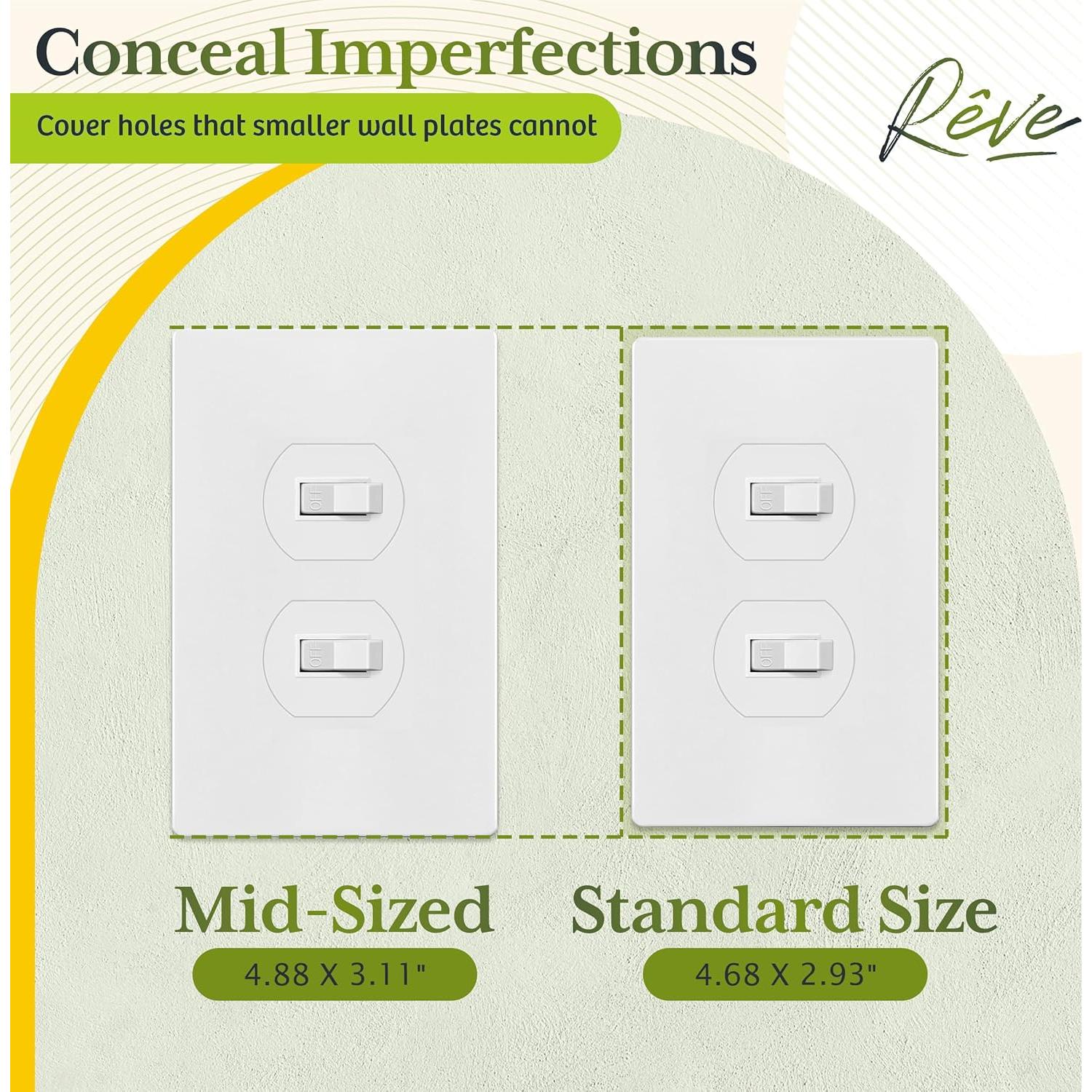 Placa de Pared Dúplex TG Mediana Sin Tornillos 12.39x7.91cm Blanco (Paquete de 10)