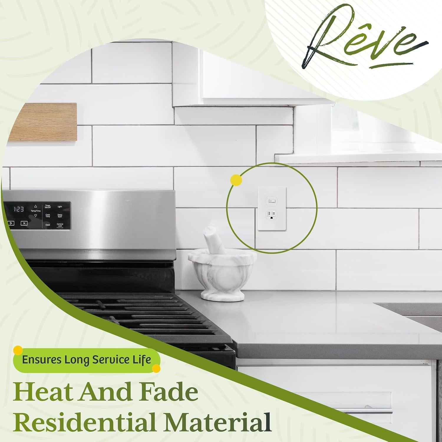 Placa de Pared Dúplex TG Mediana Sin Tornillos 12.39x7.91cm Blanco (Paquete de 10)