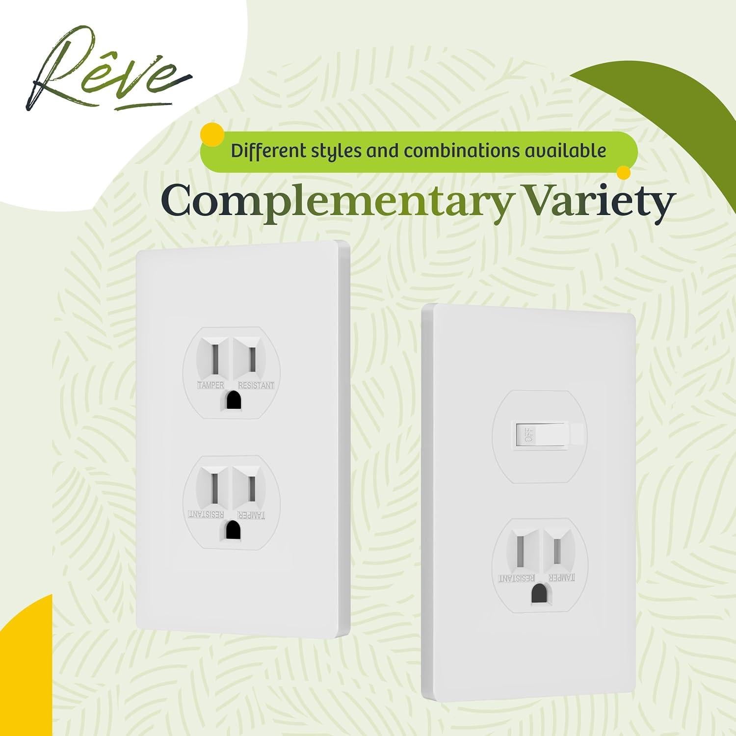 Placa de Pared Dúplex TG Mediana Sin Tornillos 12.39x7.91cm Blanco (Paquete de 10)