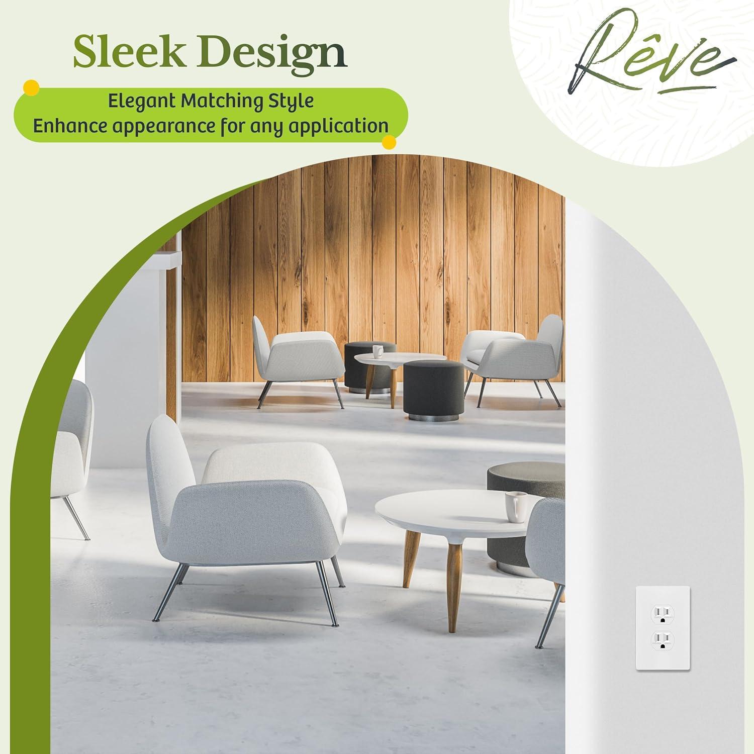 Placa de Pared Dúplex TG Mediana Sin Tornillos 12.39x7.91cm Blanco (Paquete de 10)