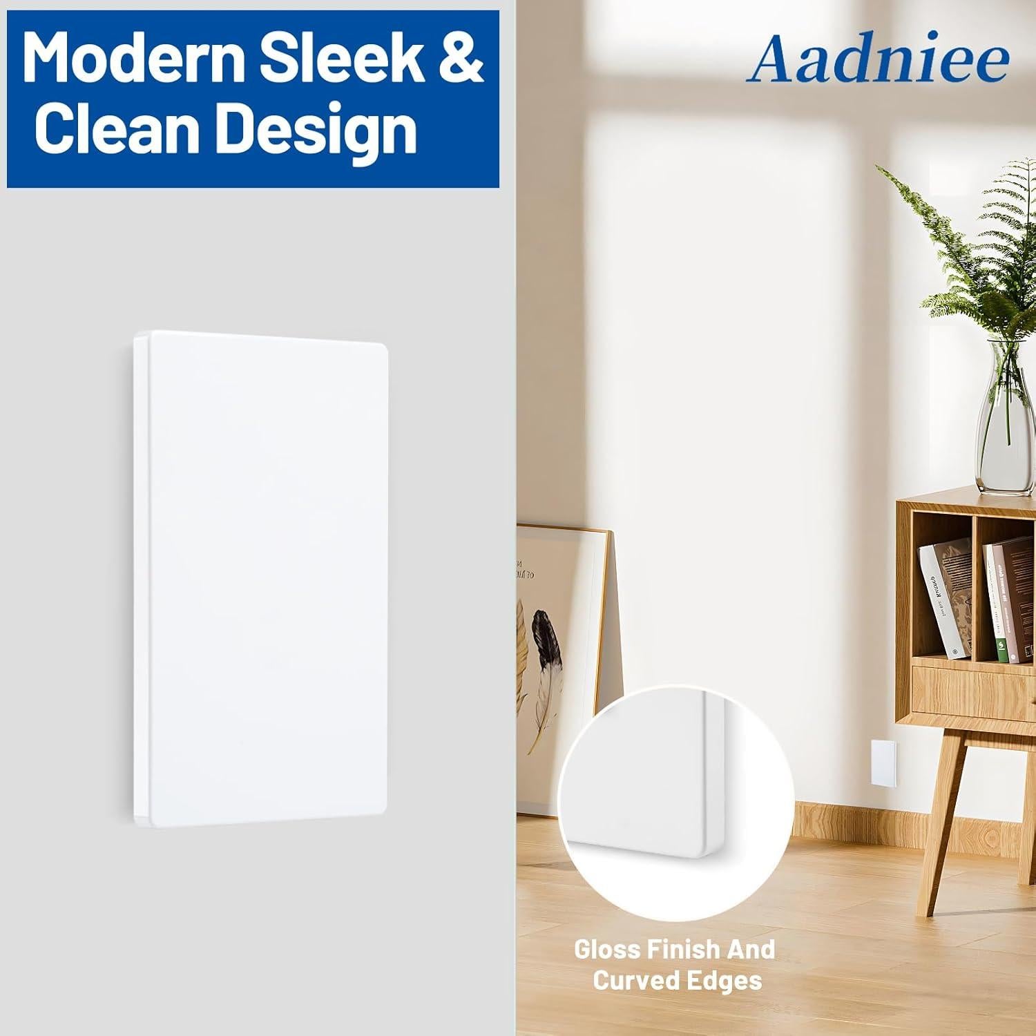 Placas de Pared Sin Tornillos Aadniee 1 Gang 5 Piezas Blanco