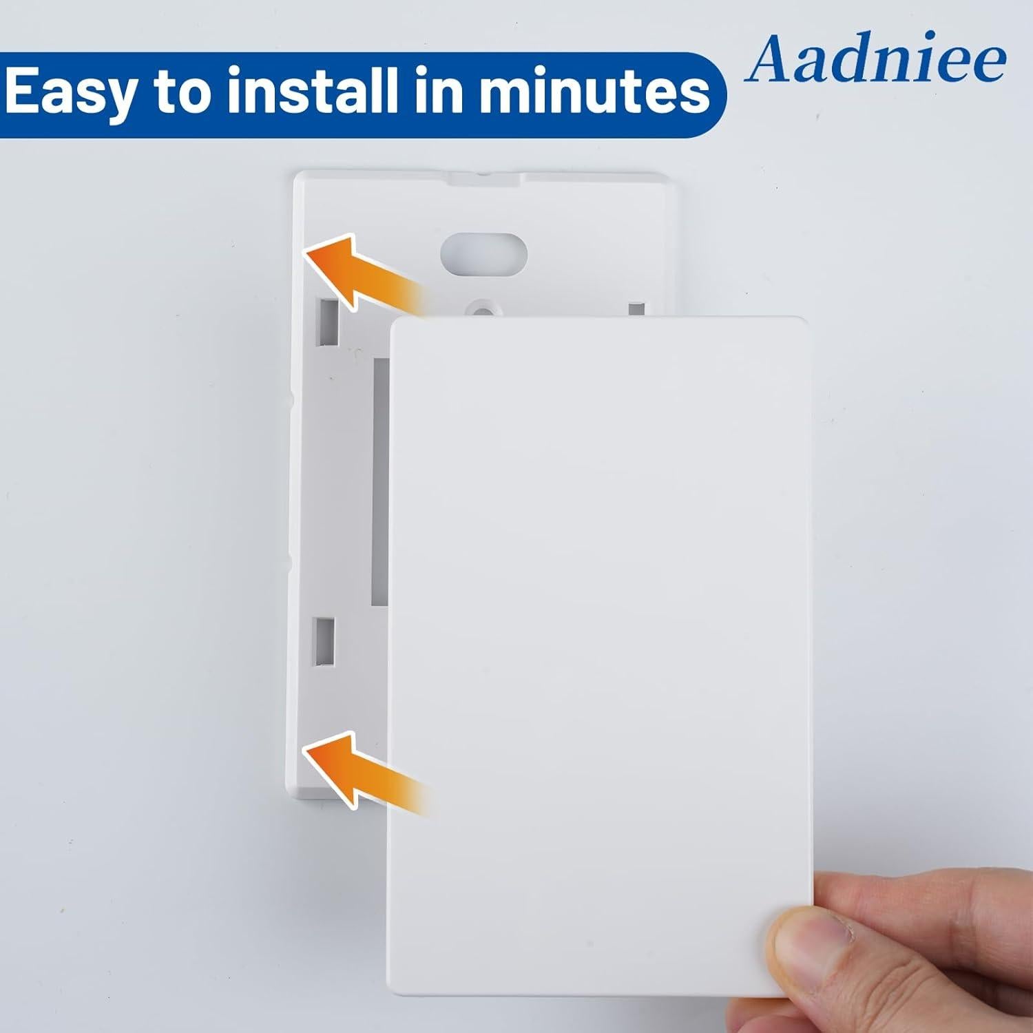 Placas de Pared Sin Tornillos Aadniee 1 Gang 5 Piezas Blanco