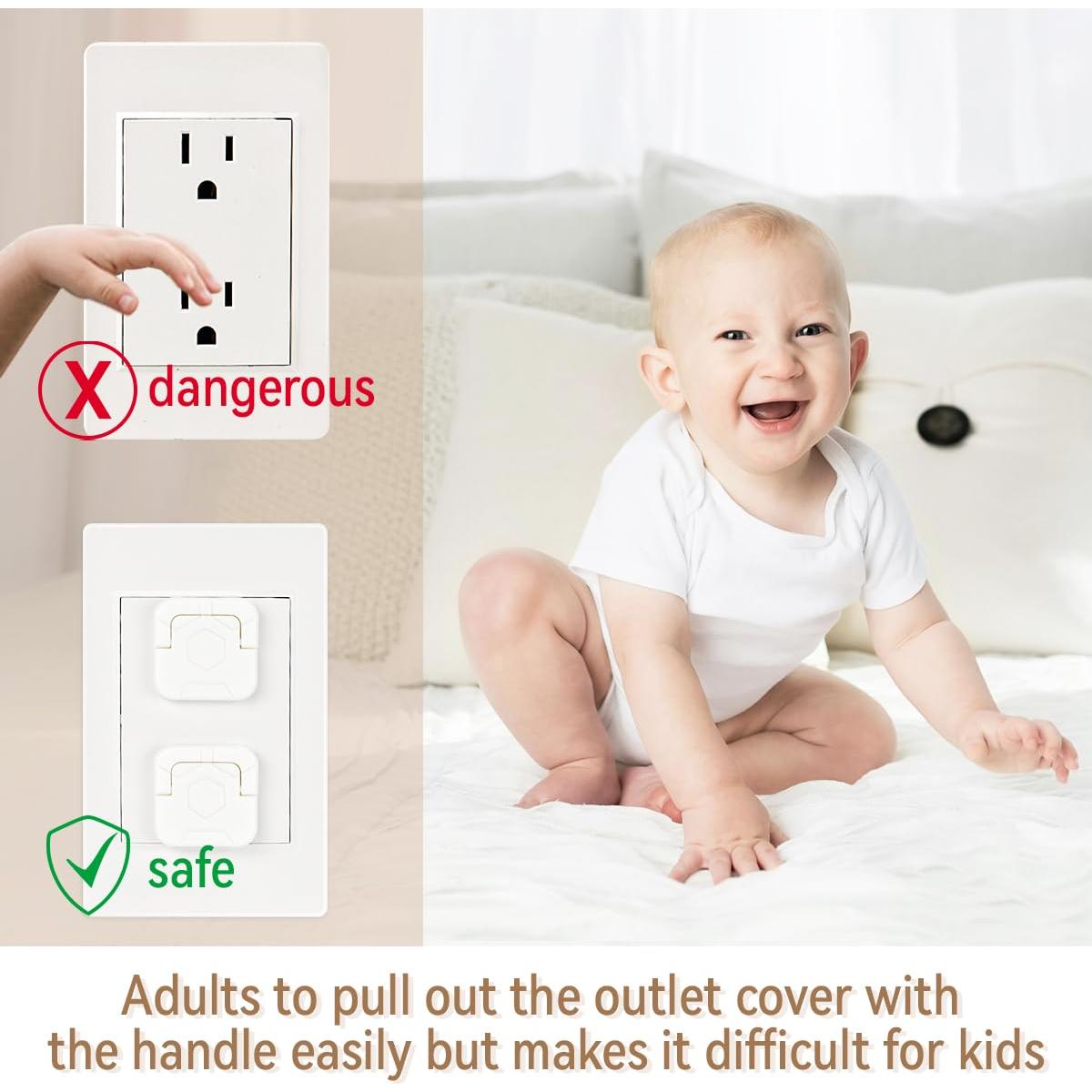 30 Cubiertas de Enchufe de Seguridad para Bebés - ABS Blanco