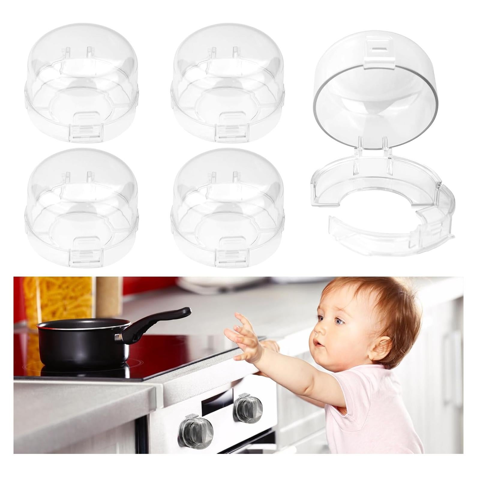 Cubiertas de Seguridad para Perillas de Estufa - 5 Paquetes - Transparentes