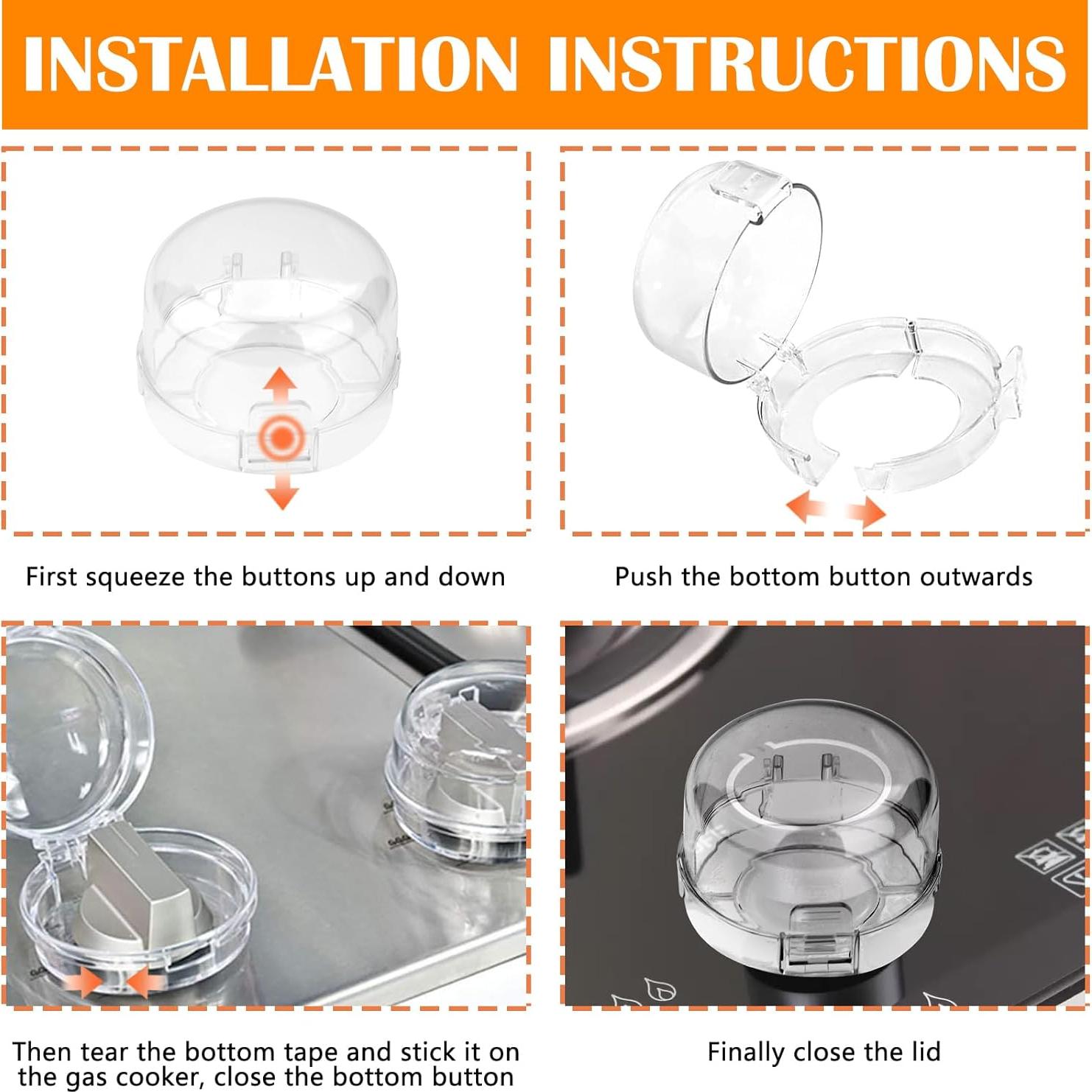 Cubiertas de Seguridad para Perillas de Estufa - 5 Paquetes - Transparentes