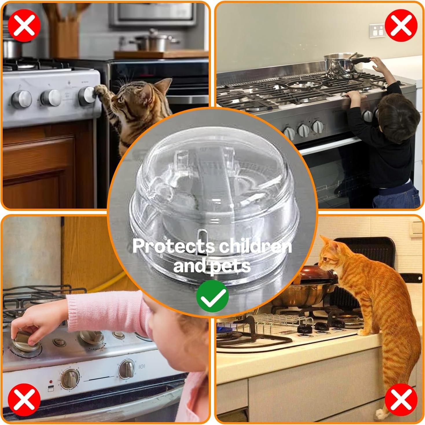 Cubiertas de Seguridad para Perillas de Estufa - 5 Paquetes - Transparentes