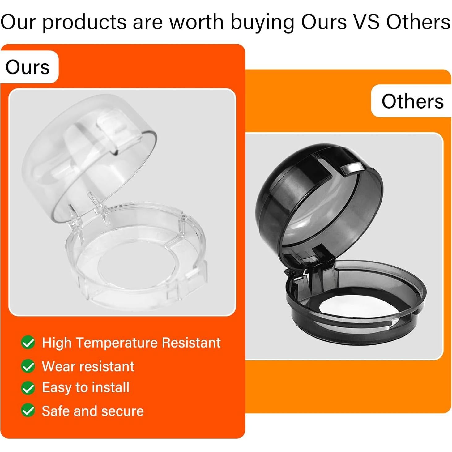 Cubiertas de Seguridad para Perillas de Estufa - 5 Paquetes - Transparentes