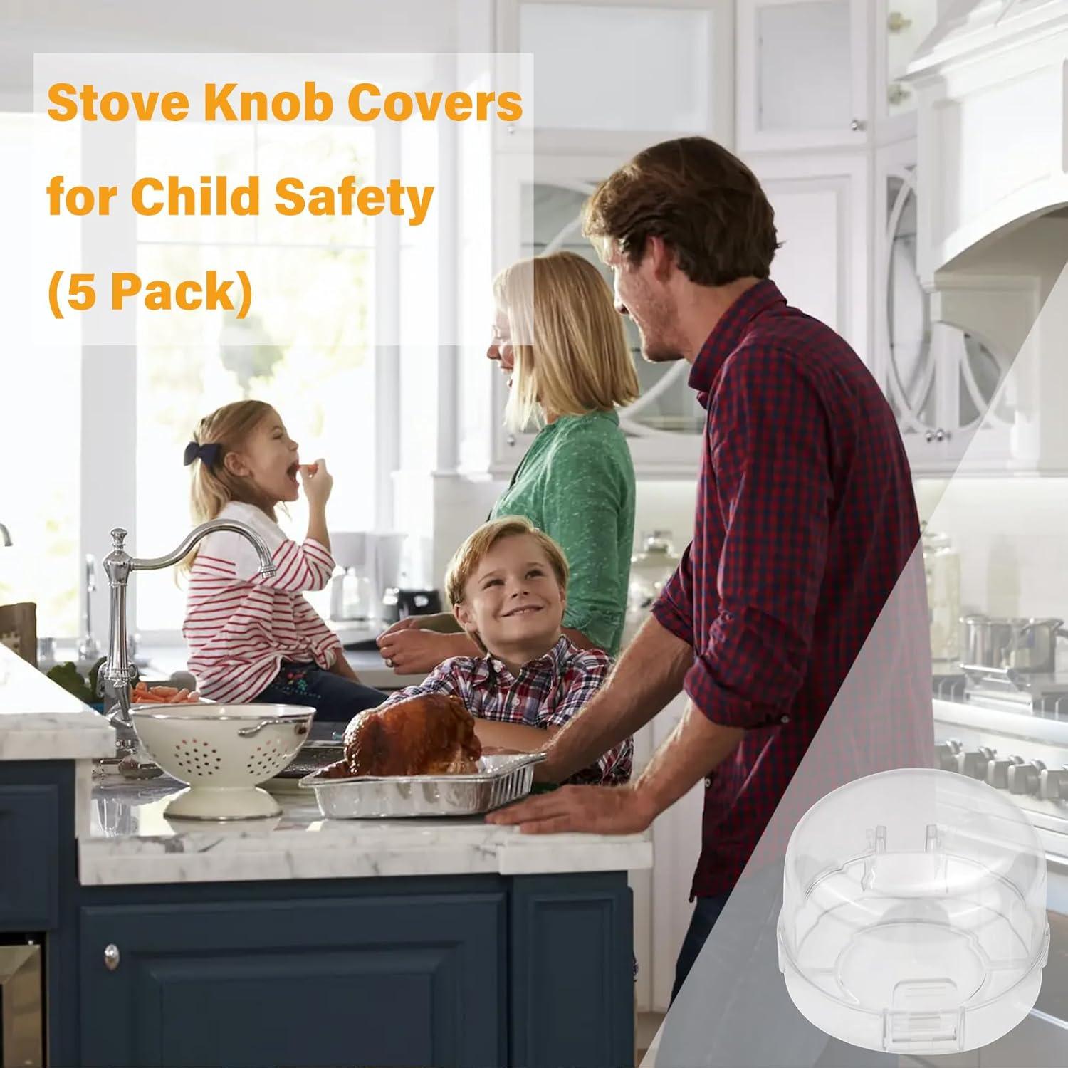 Cubiertas de Seguridad para Perillas de Estufa - 5 Paquetes - Transparentes