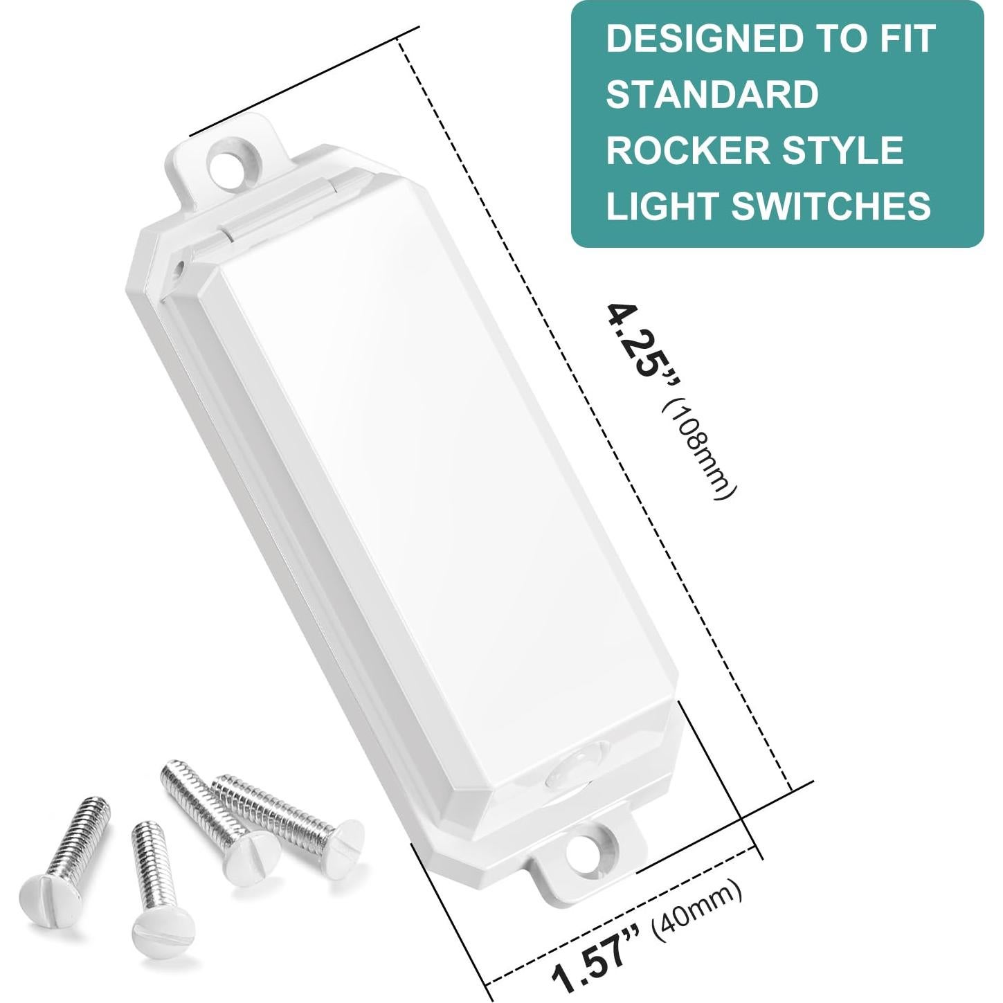 Protector de Interruptor de Luz CLYMENE Estilo Rocker Blanco 2 Pzs