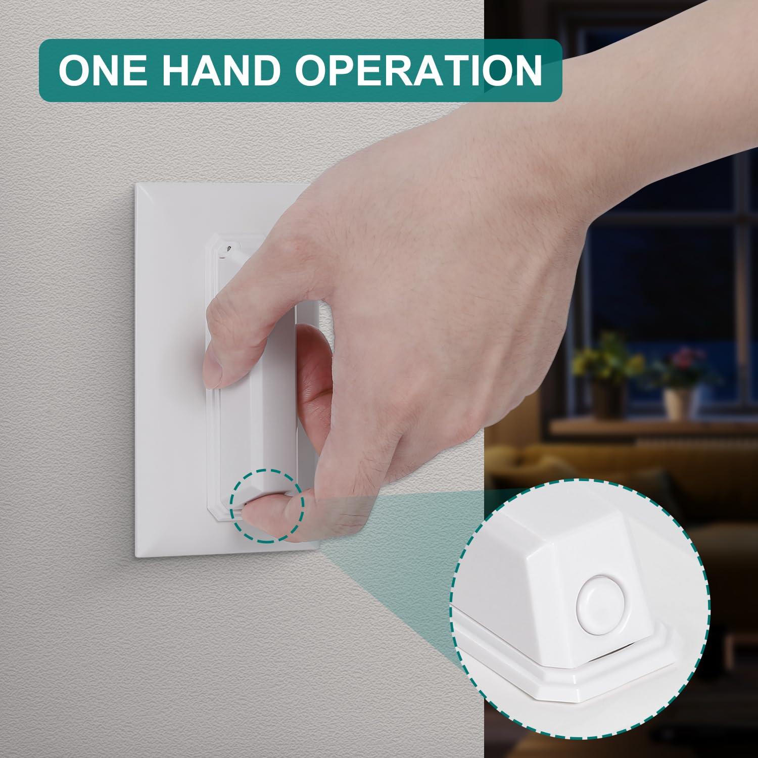 Protector de Interruptor de Luz CLYMENE Estilo Palanca Blanco 8 Pzs