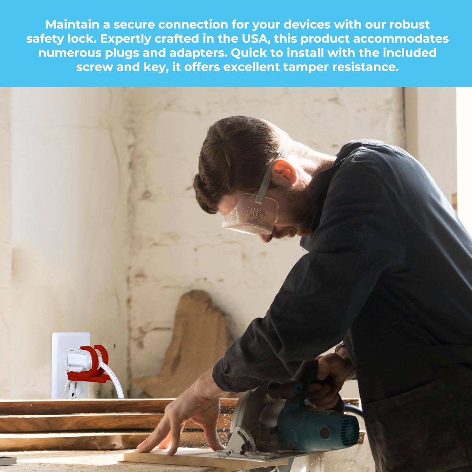 Bloqueo de Enchufe Ajustable Lock Socket Rojo - Seguridad para Niños