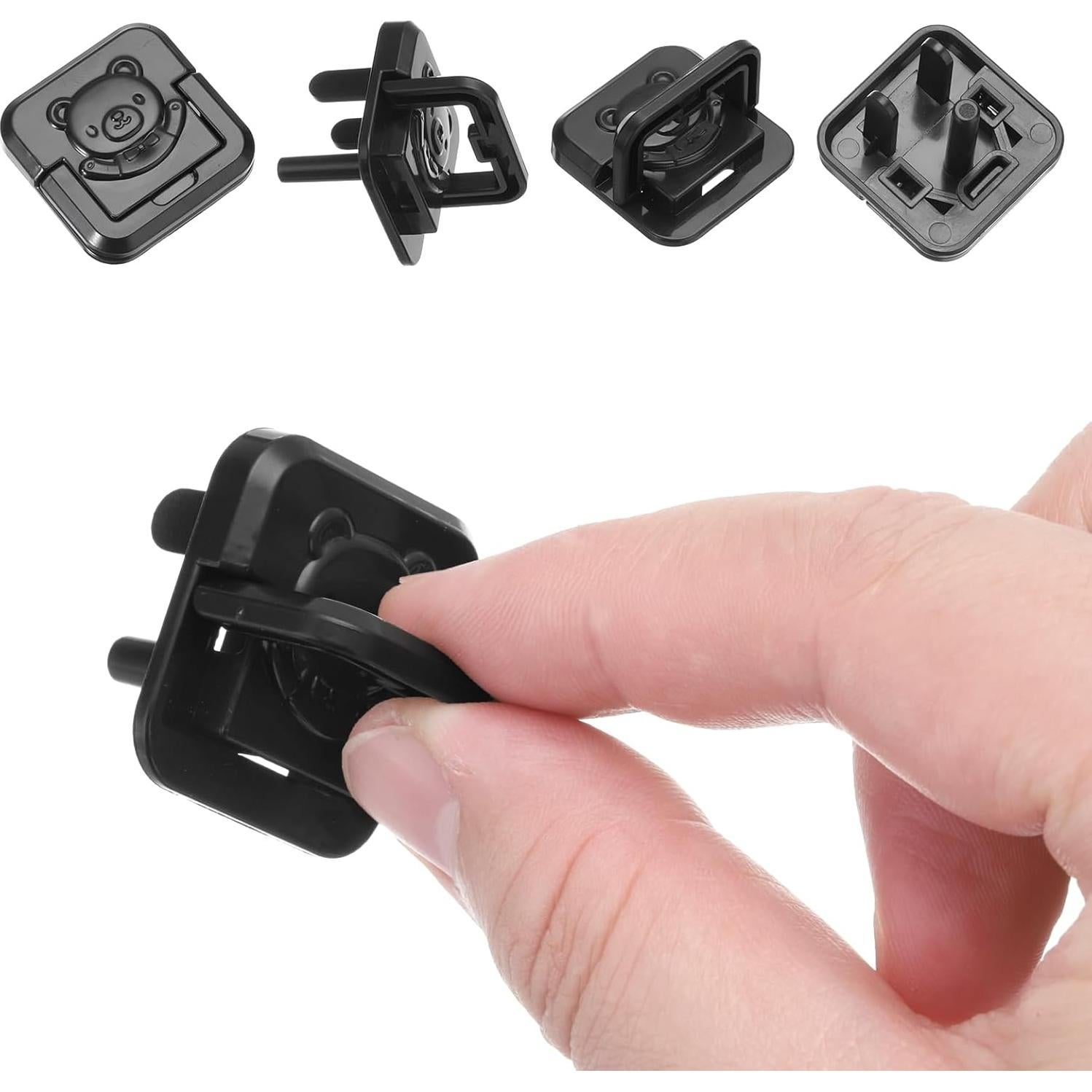 Cubiertas de Enchufe MECCANIXITY 20 Piezas Negro ABS