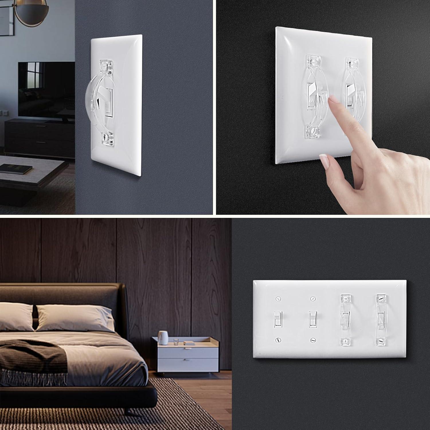 Cubierta de Interruptor de Luz a Prueba de Niños Roxiuc - 4 Piezas Transparente