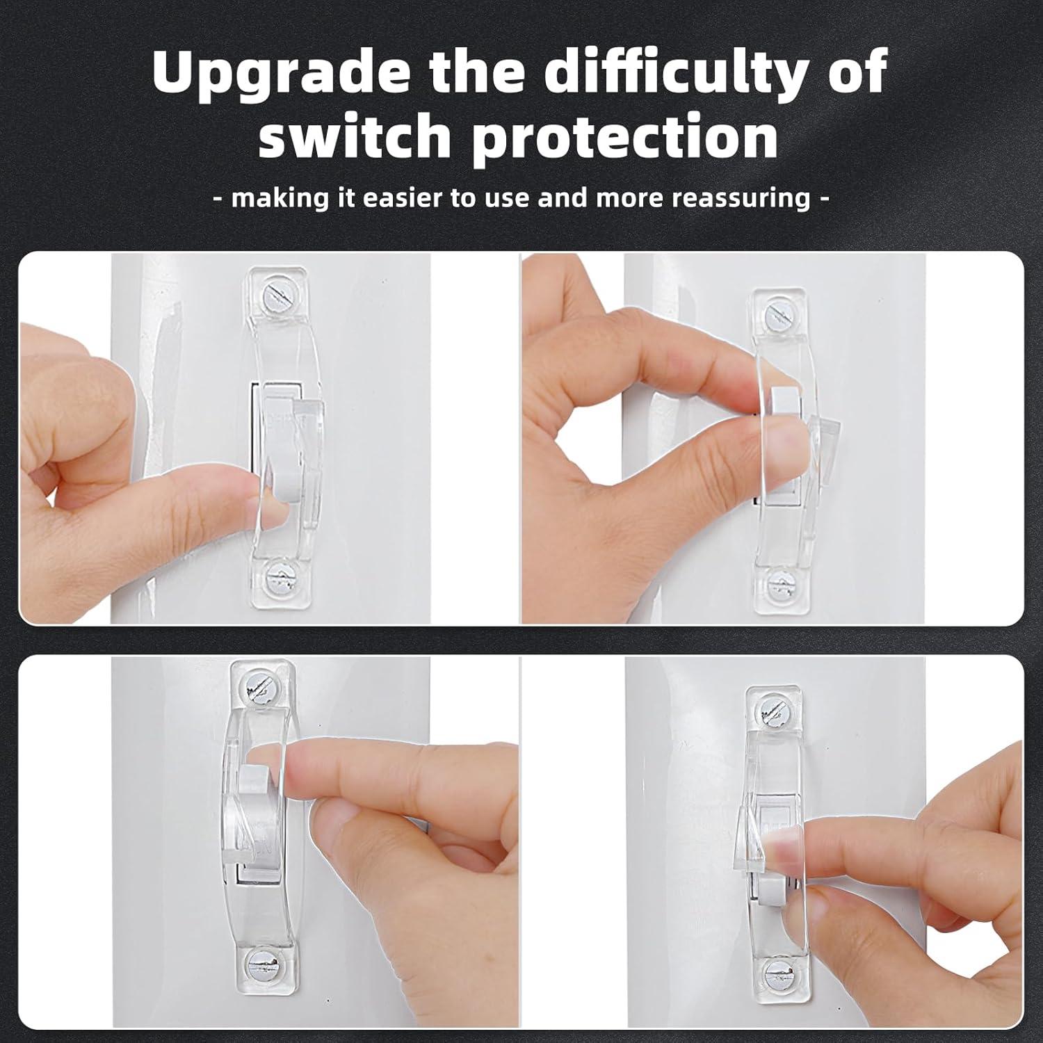 Cubierta de Interruptor de Luz a Prueba de Niños Roxiuc - 4 Piezas Transparente
