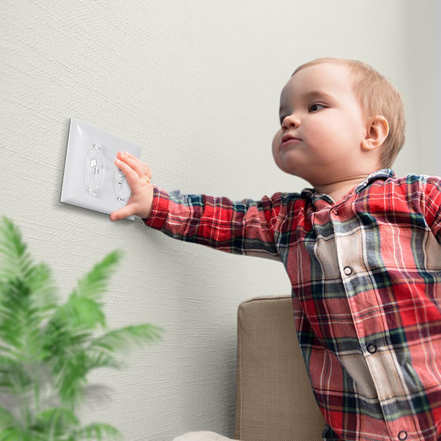 Cubierta de Interruptor de Luz a Prueba de Niños Roxiuc - 4 Piezas Transparente